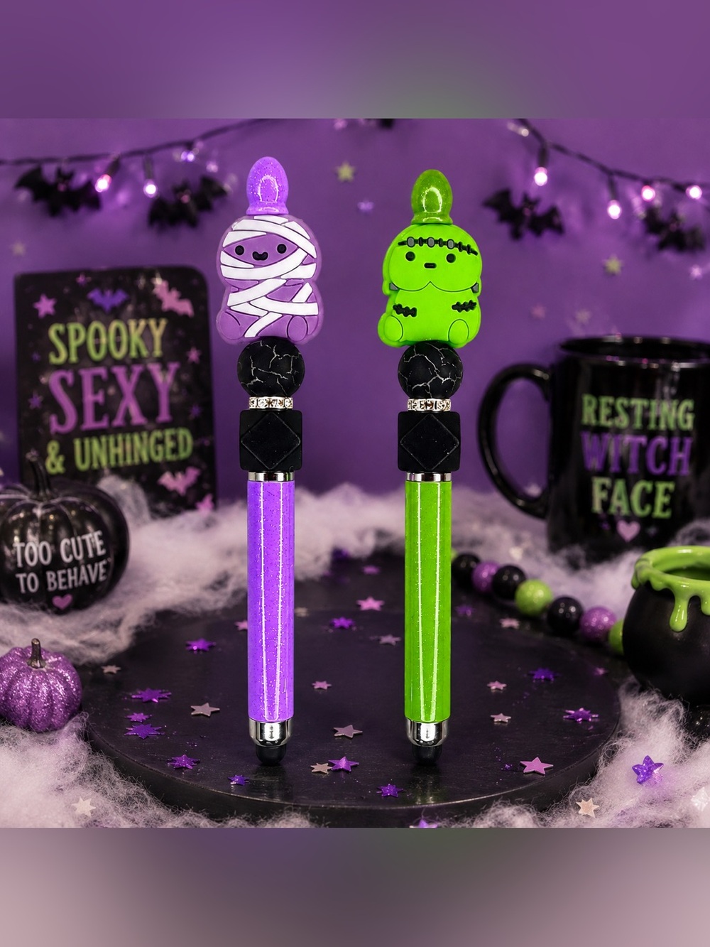 Halloween Mummy/Frankenstein Adult Humor Stylus & Pen 💜Pick One💚